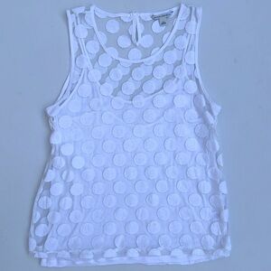 ⚪️Banana Republic dotted s/l tank⚪️